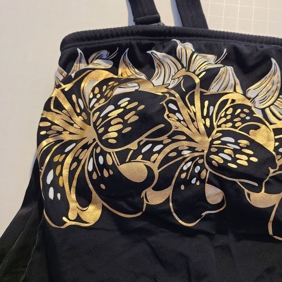 Bcp Selection Halter top Swimwear, size 12, Black - Picture 2 of 11